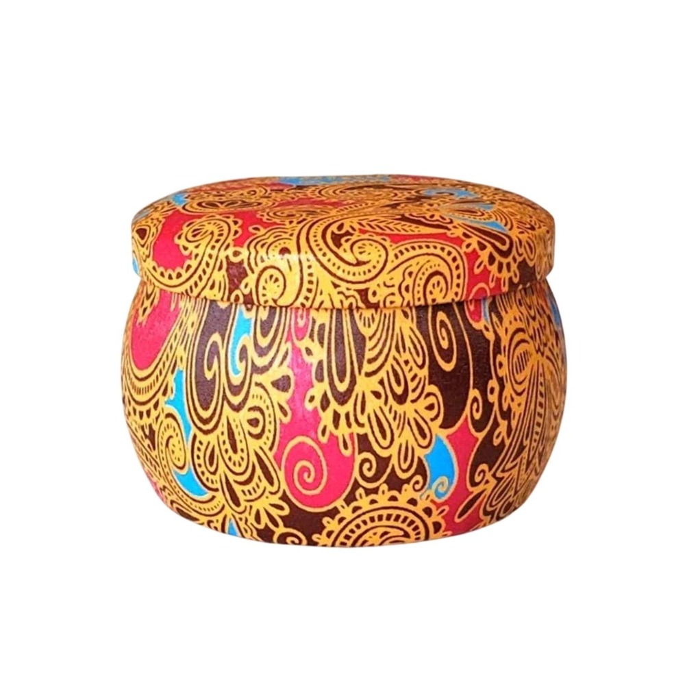 100% Soy Wax Candle Lemon Scented Tin Gift‎ Bohemian Self Care Relaxing Calming